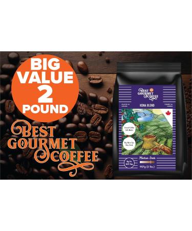 Best Gourmet Coffee Kona Blend Ground Coffee Medium Dark Roast 907g - Buy Online on GoSupps.com