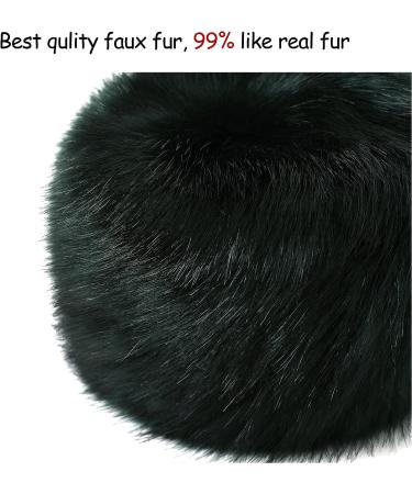 Dikoaina Faux Fur Cossack Hat for Women - Dark Green | Winter Hats for Ladies (M-L) - Buy Online on GoSupps.com