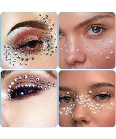 1960Pcs Self-Adhesive Face Gems & Rhinestones - Clear Glitter Jewels for Makeup Hair Eyes & Nails - Perfect for DIY (6 Sheets - Buy Online on GoSupps.com