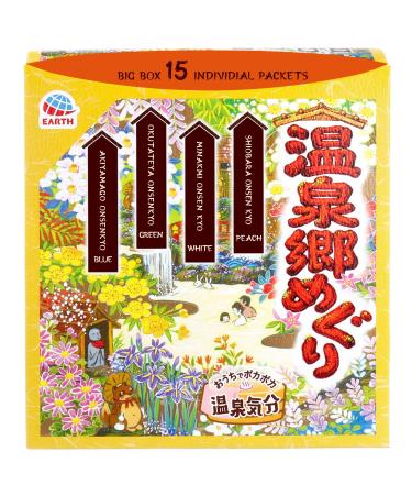 Earth Meguri Hot Springs Japanese Onsen Bath Powder Bath Salts Nigori Assortment 15 Assorted Scents Onsen at Home