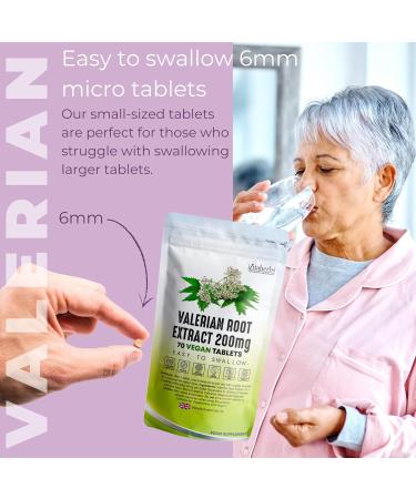 Vitaherbs Valerian Root 200mg - 70 Vegan Tablets | Premium Valeriana Officinalis Extract | Made in UK - Buy Online on GoSupps.com