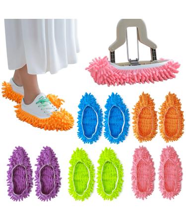 10pcs Mop Slipper Shoes Cover, Soft Washable Microfiber Shoes Cover, Reusable Foot Socks for Floor Polishing, Sweeping Mop Tool for Bathroom, Office, Kitchen, House Cleaning