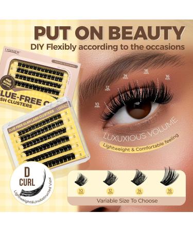 LASHVIEW Self Adhesive Lashes - 10-16mm Eyelash Extension Kit | No Glue Needed | DIY Press-on Clusters with Tweezers - Shop Internationally - Buy Online on GoSupps.com