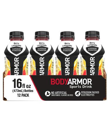 BODYARMOR Berry Lemonade Sports Drink - 12 Pack | Natural Flavors, Electrolytes & Vitamins for Athletes - Buy Online on GoSupps.com