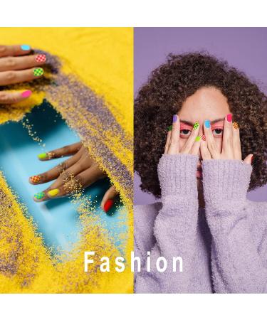 Solid Checkerboard Nail Wraps - 12 Sheets with Nail File | Self-Adhesive Polish Strips for DIY Manicure | Nail Art Stickers for Women & Girls - Buy Online on GoSupps.com