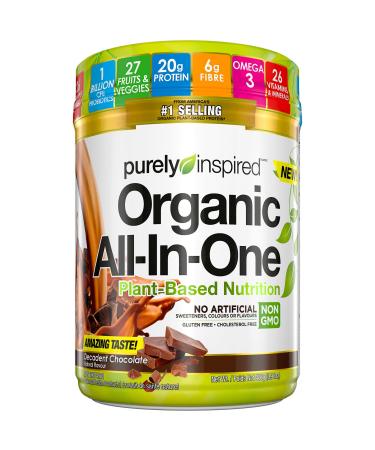 Purely Inspired Meal Replacement Shake Vegan Protein Powder | Purely Inspired Organic All In One | Plant Based Protein Powder for Women & Men | Organic Protein Powder | Vegan Friendly Chocolate (10 Servings)