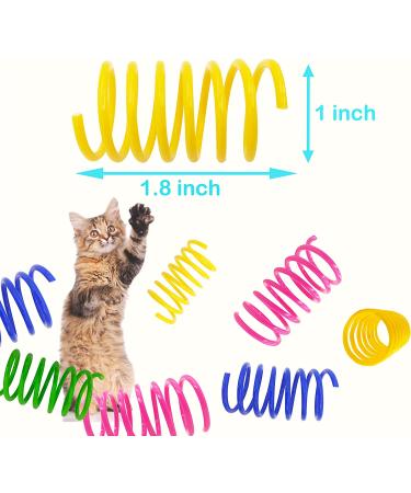 Colorful Plastic Cat Spring Toys - Interactive Toys for Indoor Cats to Keep Fit and Engage in Swatting, Biting, and Hunting - 10 Pack - Buy Online on GoSupps.com