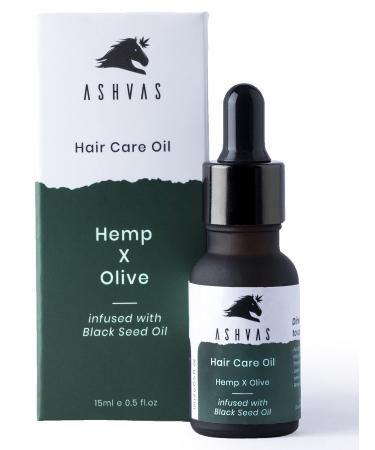 ASHVAS Organic Hair care oil | Hemp seed oil with Olive Oil  Rosemary Essential Oil |Total Scalp Nourishment  Hair Fall Protection Silky & shiny hair | 15 ml