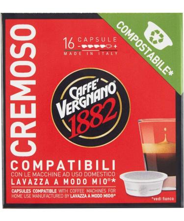 Caff Vergnano 1882 Caff Vergnano 1882 Lavazza a Modo Mio Compostable Compatible Coffee Capsules Creamy 128 Count - 1kg