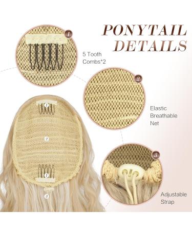 Fine Long Braid Ponytail Hair Extension - 65cm Curly Blonde Synthetic Clip-In for Women - Buy Online on GoSupps.com