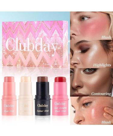 INTEROOKIE Face brightening natural three-dimensional grooming stick Q elastic jelly blush lipstick integrated makeup (6.8gX4pcs) - Buy Online on GoSupps.com