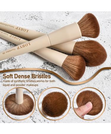 LORYP 18-Piece Makeup Brushes Set - Ultra Soft Face & Eye Brushes for Foundation Concealer Blush Contour & Eyeshadow - Khaki Kit for Flawless Application - Buy Online on GoSupps.com