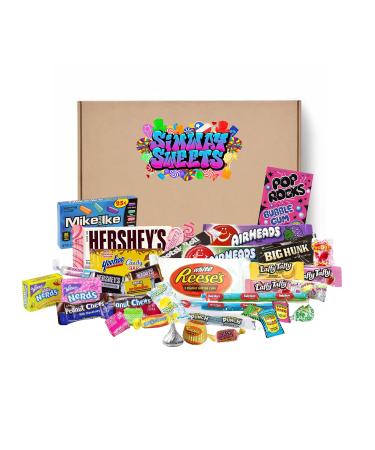 Large 35 x Mixed American Sweets USA Candies & Chocolate Sweet Box Gift Candy