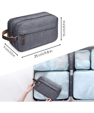 WANDF Small Nylon Dopp Kit Shaving Bag - Lightweight Toiletry Bag for Men and Women (B-Denim Grey) - Buy Online on GoSupps.com