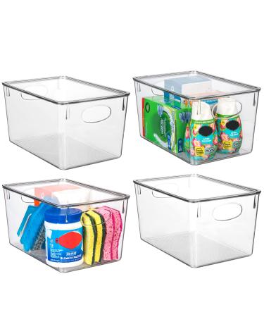 ClearSpace Plastic Storage Bins With lids  Perfect Kitchen Organization or Pantry Storage  Fridge Organizer, Pantry Organization and Storage Bins, Cabinet Organizers - 4 Pack