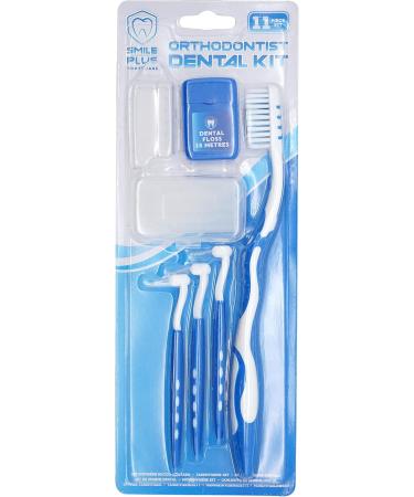 11-Part Jaw-Friendly Toothbrush Set - Ultimate Oral Care & Plaque Removal Tool Set - Reusable Travel Toothbrush - Blue - Buy Online on GoSupps.com