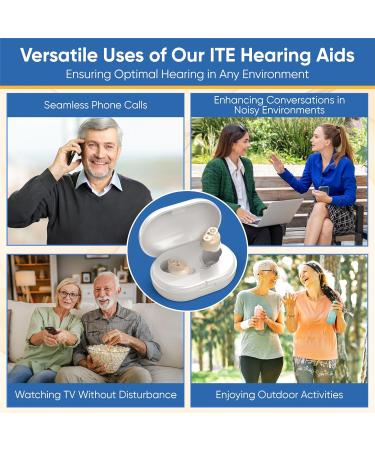 Hearing Aids - 2X Rechargeable In-the-Ear (ITE) Discreet & Comfortable Fit Long Battery Life Noise Reduction Technology Skin Tone - Buy Online on GoSupps.com