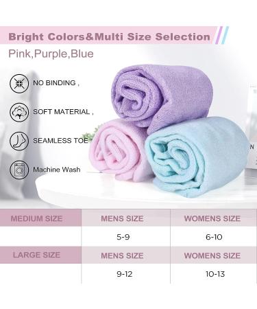 Bulinlulu Diabetic Socks with Grips - 3 Pairs Non-Binding Bamboo Ankle Socks for Women & Men - Bright Colors - Large Size - Buy Online on GoSupps.com