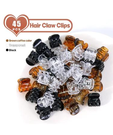 Qufiiry Mini Hair Claw Clips - 45 pc Small Non-Slip Plastic Jaw Clips for Kids and Adults - Buy Online on GoSupps.com