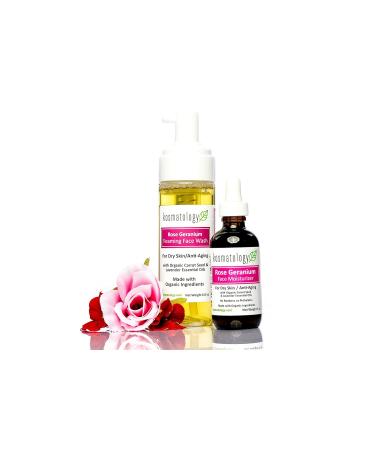 Buy Organic Rose Geranium Foaming Facial Wash for Aging Skin | 6 fl oz - Anti-Aging Skincare - Buy Online on GoSupps.com