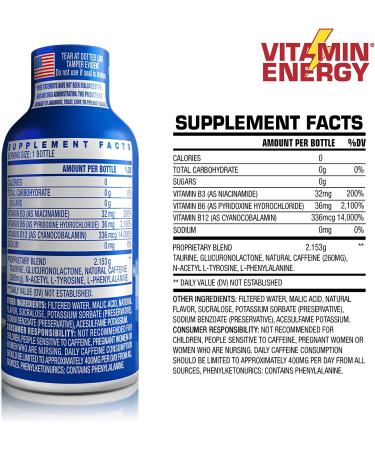 Vitamin Energy B12 Shots Acai Pomegranate Flavor - 12 Pack, 1.93 Fl Oz Each - Up to 7 Hours of Energy - Buy Online on GoSupps.com