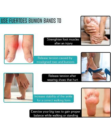 Fuertoes Hallux Valgus Resistance Bands - Set of 2 for Toe Strength & Alignment Correction - Buy Online on GoSupps.com