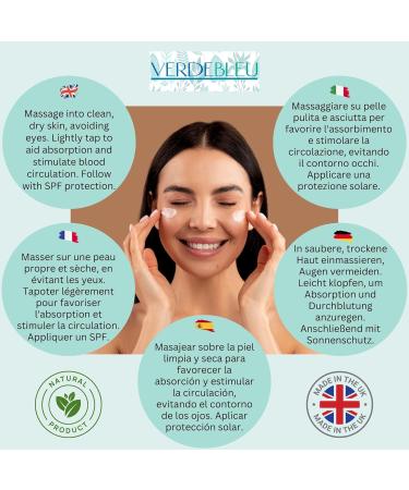 Verdebleu - 99% Natural - Facial Moisture Cream - Rosehip Green Tea Lavender. Face Moisturiser to Soothe Nourish and Hydrate Dry Skin. pH 5.5 Sensitive Skin. 100 g. - Buy Online on GoSupps.com