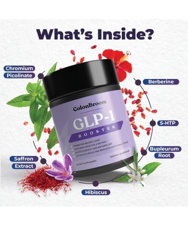 ColonBroom GLP-1 Weight Management Supplement for Women & Men (60 Capsules) + Omega 3 Fish Oil 2640 mg (60 Softgels) Lemon Flavor - Supports Gut Health Metabolic Wellness & Appetite Regulation - Buy Online on GoSupps.com