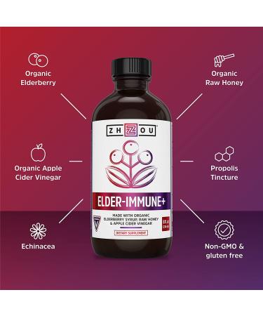 Zhou Nutrition Elderberry Syrup 8 fl oz | Immune Support & Antioxidant Boost - Buy Online on GoSupps.com