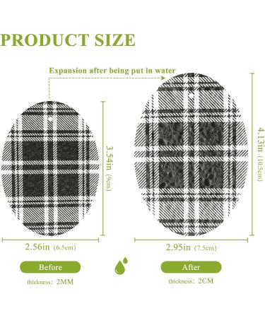 3-Pack Cleaning Kitchen Sponges Oval Retro Black and White Plaid Kitchen Cellulose Dishwashing Wood Pulp Cotton - Buy Online on GoSupps.com