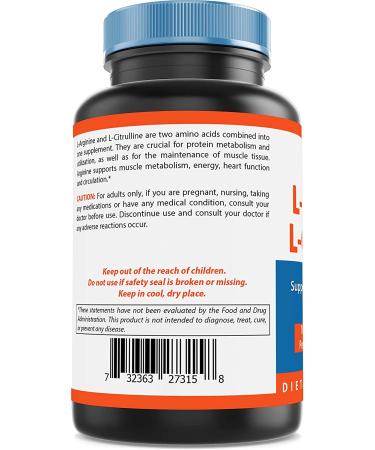 Nova Nutritions L-Arginine L-Citrulline 1000mg - Muscle Relaxation Support - 120 Tablets - Buy Online on GoSupps.com