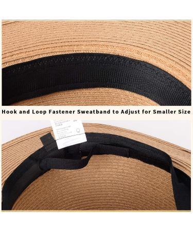 MAYLISACC Men's Wide Brim Panama Straw Sun Hat | UPF50 Sun Protection Beach Fedora - Khaki Medium - Buy Online on GoSupps.com