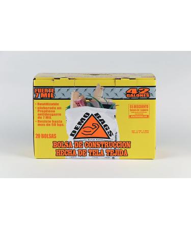 DemoBags Reusable 7 MIL 42-gallon Contractor Trash Bags - 20 Count Box - Buy Online on GoSupps.com