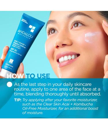 Andalou Naturals Daily Shade Sunscreen SPF 30 | Lightweight Zinc Oxide Mineral Face Lotion | Matte Finish & Pollution Defense 2.7 Fl. Oz - Buy Online on GoSupps.com