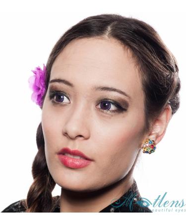 Buy Matlens Trendy Purple Violet Big Eyes Colored Contact Lenses - Nudy Pzx-215 | 2 Lenses + Container & 50ml Care Solution - International Shipping Available - Buy Online on GoSupps.com