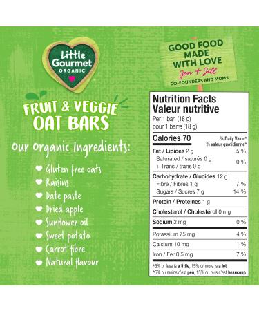 Little Gourmet Organic Fruit & Veggie Oat Bars Apple Sweet Potato - Buy Online on GoSupps.com
