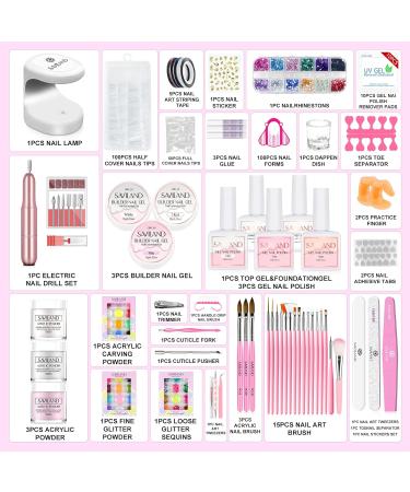Saviland Acrylic Nail Kit Complete Acrylic Set with Powder Liquid Builder Gel Electric Nail Drill & Nail Art Tools for Home & Salon Use - Buy Online on GoSupps.com