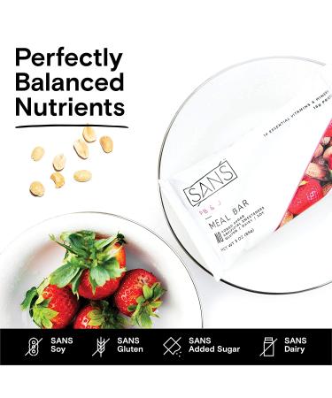 SANS Variety Meal Replacement Protein Bar | All-Natural, No Added Sugar | Dairy-Free, Soy-Free, Gluten-Free | 16 Vitamins & Minerals | (12 Pack) 3 oz Bars - Buy Online on GoSupps.com