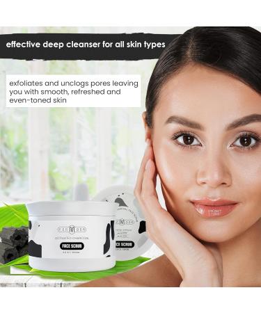 Fermosa Activated Charcoal Face Scrub - Gentle Exfoliator for Blackheads & Acne Detoxify & Enhance Skin Health - 6.8oz/200g - Buy Online on GoSupps.com