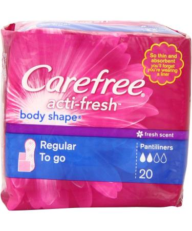 Carefree Acti-fresh Body Shape Fresh Scent Regular Size 20 Count (Pack of 6) - Buy in Bulk and Stay Fresh All Day! - Buy Online on GoSupps.com