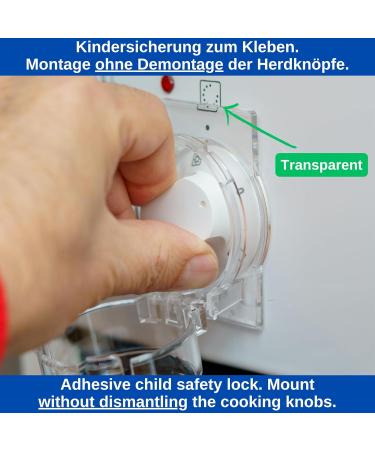 Herd Button Child Lock Set - Secure Your Stove with Transparent Glue | Easy Assembly & Baby Protection for Knobs 51mm | International Shipping Available - Buy Online on GoSupps.com