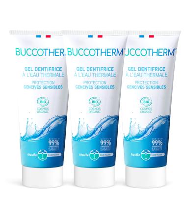 BUCCOTHERM | [Sensitive Gum Protection Toothpaste Gel] | Reduces bleeding & gum sensitivity | Relieves | Certified Organic | 99% natural ingredients | Pack of 2 – 2x75 ml
