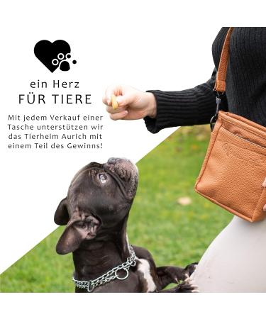 Ostfriesenpfoten Frieda Dog Treat Pouch - High-Quality Synthetic Leather Brown Size M - Easy Open Single-Handed Lock Gassitasche for Dog Owners | International Shipping - Buy Online on GoSupps.com