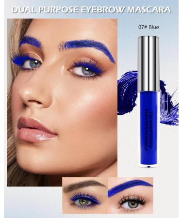 Blue Colored Mascara for Eyelashes Eyebrows Tinted Brow Mascara Waterproof Long Lasting Eyebrow Gel Lengthening Curl Non Clump Colorful Mascara Smudge-proof Thickening Brow Gel Eye Makeup for Women - Buy Online on GoSupps.com
