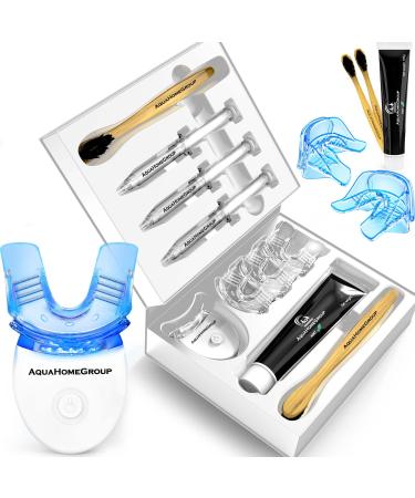 Teeth Whitening Kit LED Light - Snow Teeth Whitener Set with Charcoal Toothpaste, Brushes, Gel, Trays - White Smile All in One Carbamide Peroxide- Alternative to Strips and pens (Packaging May Vary) 17 Piece Set