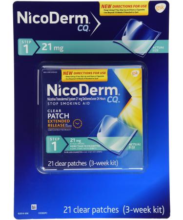 NicoDerm CQ STEP 1 - 3 Week Kit - 21 Clear 21 mg Nicotine Patches