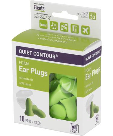 Flents Quiet Contour Ear Plugs - 10 Pair Pack (x6) | NRR 33 | Made in the USA | International Shipping Available - Buy Online on GoSupps.com