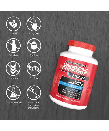 Urinozinc Prostate Plus: 2 Month Supply with Saw Palmetto & Beta Sitosterol for Prostate & Immune Health - 120 Count - Buy Online on GoSupps.com
