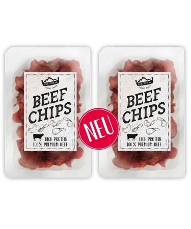 Craftsman Beef Chips |Wafer -thin smoked beef |Prote -rich dried meat |100% beef |Crispy Beef Jerky Chips for Party |Meat Snack to Go |Gluten -free (2 packs) 30 g (2 pack) - Buy Online on GoSupps.com
