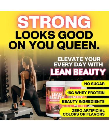Lean Beauty Collagen Protein Shake Chocolate | Meal Replacement Powder with Grass-Fed Whey Hydrolyzed Collagen Vitamins Fiber & Beauty Nutrients | Supports Hair Skin & Nails | Sugar-Free All-Natural 20 Servings - Buy Online on GoSupps.com